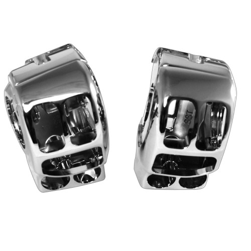 PartzBiz HD: 4421255-Chrome Hydraulic Brake Clutch Handlebar Control Kit Switch Housings Harley 14-15 | 617714 PartzBiz HD: 4421255-Chrome Hydraulic Brake Clutch Handlebar Control Kit Switch Housings Harley 14-15 | 617714