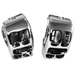 PartzBiz HD 617714 - Chrome Hydraulic Brake Clutch Handlebar Control Kit Switch Housings Harley 14-15 | 617714