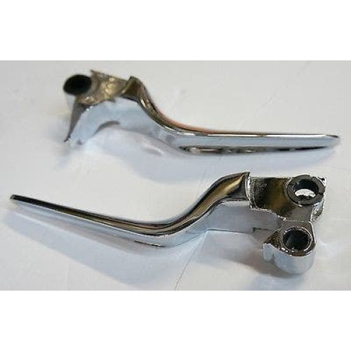 PartzBiz HD: 4421218-Drag Chrome Wide Blade Hand Lever Set สำหรับ Harley 96-17 Big Twin 96-03 XL | 0610-0210