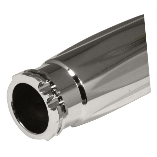 PartzBiz HD: 4421201-Chrome Plated Billet 1" Grips w/ Cut Design for Dual Cable Throttle Harley