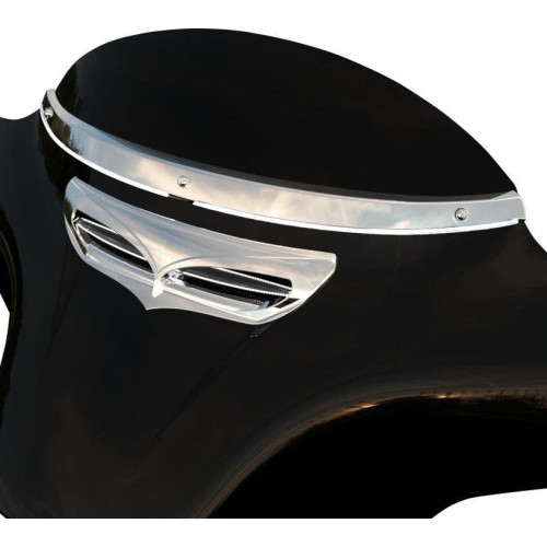 PartzBiz HD: 4421150-Ciro 3D Chrome LED Windshield Trim Turn Signals Harley Batwing FLHT 14-18 | 11000 PartzBiz HD: 4421150-Ciro 3D Chrome LED Windshield Trim Turn Signals Harley Batwing FLHT 14-18 | 11000