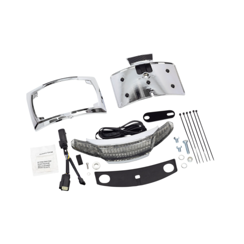 PartzBiz HD: 4421120-Ciro 40053 Chrome Tail Light & License Plate Assembly 14-18 Harley FLHX/FLTRX 2010-1350 20101350