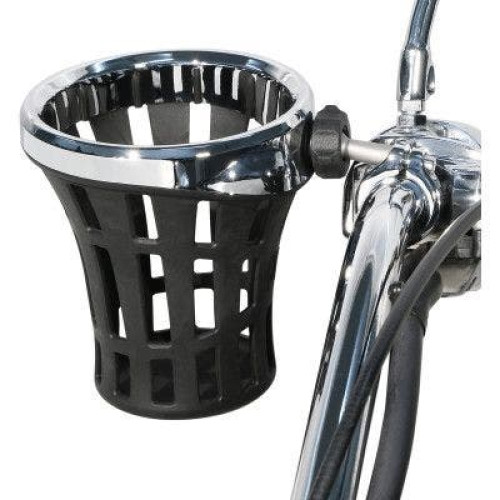 PartzBiz HD: 4421049-Ciro 50814 Chrome Big Ass ที่วางเครื่องดื่มสำหรับแฮนด์ 1 1/4” พร้อมที่ยึด 30oz electra glide road street king softail skim fat boy bob sportster xl nightster bobber cafe racer