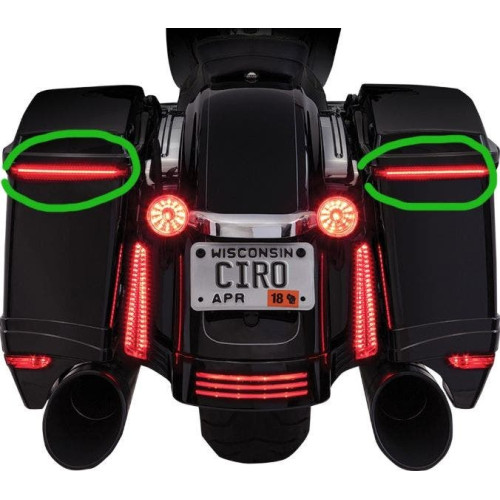 PartzBiz HD: 4421035-Ciro Bag Blades Saddlebag Accent Lights Red LED Smoke Lens Harley Special 10-13 PartzBiz HD: 4421035-Ciro Bag Blades Saddlebag Accent Lights Red LED Smoke Lens Harley Special 10-13