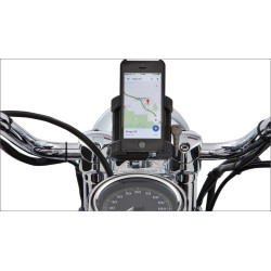 PartzBiz HD DS44020603 - Ciro Black 1-1/4” Bar Mount สมาร์ทโฟน/ที่วาง GPS ระดับพรีเมียมแบบไม่มีที่ชาร์จ | 50315