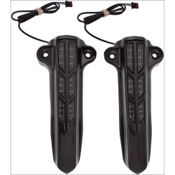 PartzBiz HD DS04030137 - Ciro Black Lower Leg Slider Covers w/ Amber LEDs for Harley Touring FLH/T 14-16 | 43003 PartzBiz HD DS04030137 - Ciro Black Lower Leg Slider Covers w/ Amber LEDs for Harley Touring FLH/T 14-16 | 43003