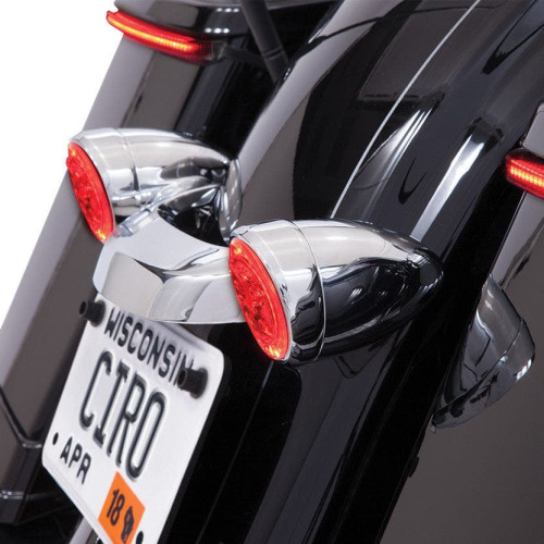 PartzBiz HD: 4420991-Ciro Chrome Bullet Style Fang LED Rear Turn Signal Inserts Dual Function Harley | 45401 PartzBiz HD: 4420991-Ciro Chrome Bullet Style Fang LED Rear Turn Signal Inserts Dual Function Harley | 45401