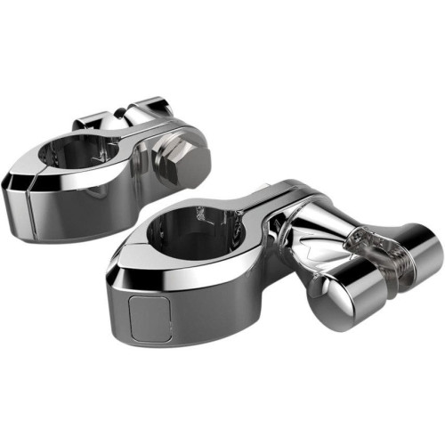 PartzBiz HD: 4421003-Ciro Chrome Adjustable Pinless 1-1/4" Hi-Way Bar Mount w/ Female Footpeg Clevis  | 60002