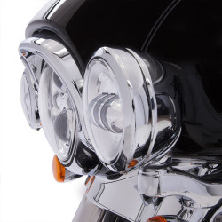 PartzBiz HD DS20011319 - Ciro Chrome L.E.D. Fang Headlight Bezel for Harley Touring FLH/T 14-16 | 45200 PartzBiz HD DS20011319 - Ciro Chrome L.E.D. Fang Headlight Bezel for Harley Touring FLH/T 14-16 | 45200