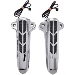 PartzBiz HD DS04030135 - Ciro Chrome Lower Leg Slider Covers w/ Amber LEDs for Harley Touring FLH/T 14-16 | 43001 PartzBiz HD DS04030135 - Ciro Chrome Lower Leg Slider Covers w/ Amber LEDs for Harley Touring FLH/T 14-16 | 43001