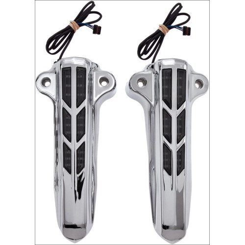 PartzBiz HD: 4420969-Ciro Chrome ฝาครอบตัวเลื่อนขาท่อนล่างพร้อมไฟ LED สีเหลืองอำพันสำหรับ Harley Touring FLH/T 14-16 | 43001 PartzBiz HD: 4420969-Ciro Chrome ฝาครอบตัวเลื่อนขาท่อนล่างพร้อมไฟ LED สีเหลืองอำพันสำหรับ Harley Touring FLH/T 14-16 | 43001