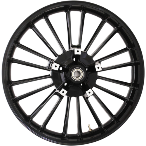 PartzBiz HD: 4420895-Coastal Moto All Black Atlantic Precision Cast 3D 21" Wheel & Tire Package for Harley 00-23 | 3D-ATL213SBABST
