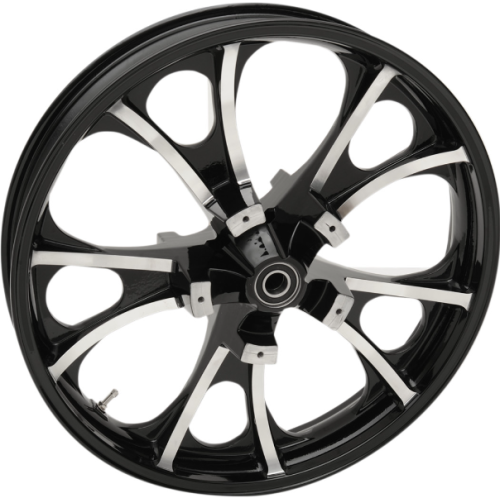 PartzBiz HD: 4420869-Coastal Moto Black Cut Largo Precision Cast 3D 21" Wheel & Tire Package for Harley 00-23 | 3D-LGO213BCABST