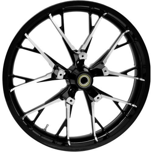 PartzBiz HD: 4420872-Coastal Moto Black Cut Marlin Precision Cast 3D 21" Wheel & Tire Package for Harley 00-23 | 3D-MAR213BC07