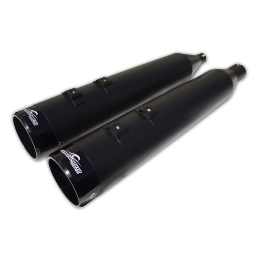 PartzBiz HD: 4420820-Coastal Moto Deep Shot Black 4.5" Slip-On Mufflers Harley Twin Cam & Evo 96-16