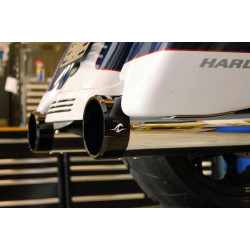 PartzBiz HD CM202725 - Coastal Moto Deep Shot Chrome 4.5" Slip-On Mufflers Harley Milwaukee Eight 17-Up