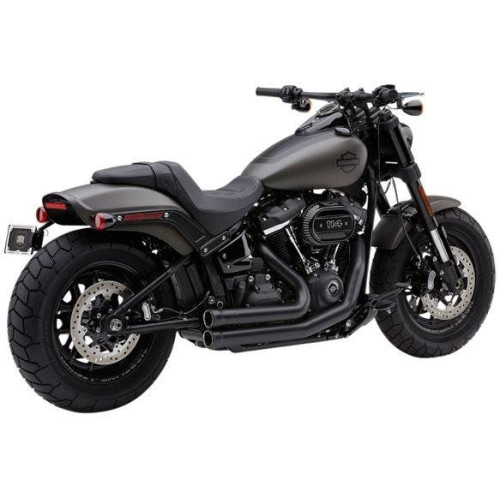 PartzBiz HD: 4420704-Cobra 6714B Black 909 2-Into-2 Full Exhaust System 18-19 Harley Softail FX 1800-2299 18002299