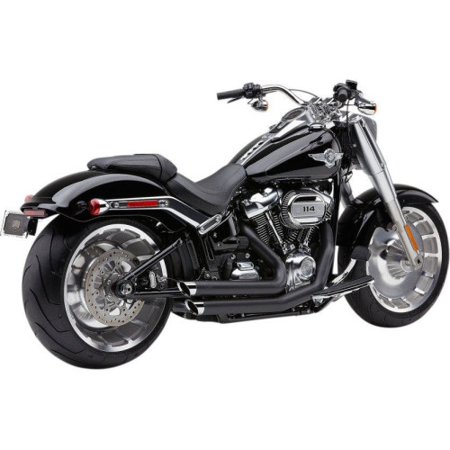 PartzBiz HD: 4420706-Cobra 6863B Black Speedster Slashdown Slash Down Full Exhaust System Headers Mufflers 18-Up Harley Davidson Softail FLFB FLFBS FXBRS 1800-2324 18002324 631398