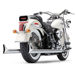 PartzBiz HD CBU-6989 - Cobra 6989 Chrome True Dual Fishtail Exhaust Pipe V-Twin Softail FXST FLST 12-17 630079 เฮดเดอร์ฟูลซิสเต็มดีที่สุดสำหรับการปรับแต่งสมรรถนะแรงม้า Mayan Mayans Cholo