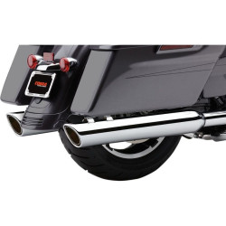 PartzBiz HD CBU-6106 - Cobra 909 Chrome Twins 4 ” Scallop Slash Cut Mufflers สำหรับ Harley FLH/T 95-1 | 6106