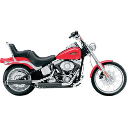 PartzBiz HD CBU-6001B - Cobra Black 3 ” Slash Cut Slip On Mufflers พร้อมปลาย Billet Harley 07-16 FLSTF FXSTD | 6001B