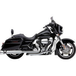 PartzBiz HD CBU-6218 - Cobra USA Chrome 4.5" Race Pro Slip On Mufflers for Harley Touring FLH/T 95-16 | 6218