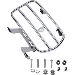 PartzBiz HD CBU-602-2511 - Cobra Chrome Detachable Solo Luggage Rack Harley Softail M8 Deluxe 18-Up