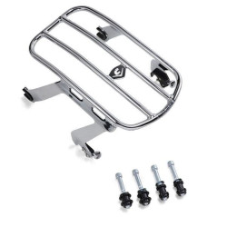 PartzBiz HD CBU-602-2514 - Cobra Chrome Detachable Solo Luggage Rack Harley Softail M8 Heritage 18-Up