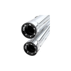 PartzBiz HD CBU-6080 - Cobra Chrome RPT 3" Slip-On Mufflers Racepro Tips 6080 Harley Sportster XL 07-13