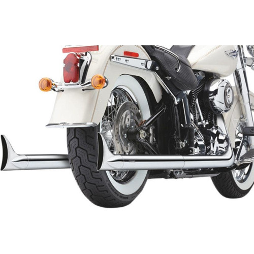 PartzBiz HD: 4420593-Cobra Softail Dual Chrome Exhaust w/ Fishtail Tips Harley Softail FX /FLST 07-11 | 6988