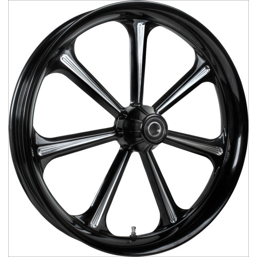 PartzBiz HD: 4420518-Colorado Customs Black Cut BW Houston Wheel & Tire Package for Harley Models