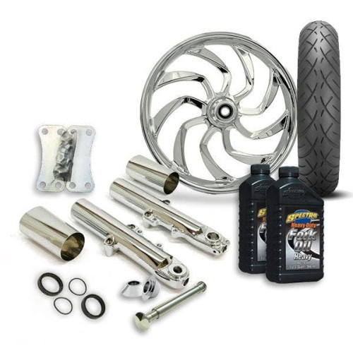 PartzBiz HD: 4420428-แพ็คเกจ Chrome Front End ที่สมบูรณ์พร้อม RC 21” Hydro Wheel และยาง Harley 14-19 FLH PartzBiz HD: 4420428-แพ็คเกจ Chrome Front End ที่สมบูรณ์พร้อม RC 21” Hydro Wheel และยาง Harley 14-19 FLH