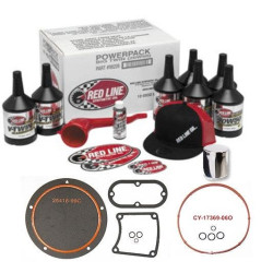 PartzBiz HD TR531301-9905TC-20W60-KIT - Complete Red Line 20w60 Trans & Primary Oil Kit w/ Gaskets Harley Twin Cam 99-05