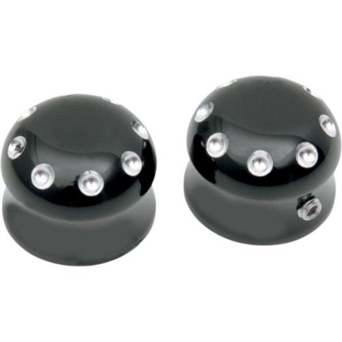 PartzBiz HD: 4420319-Covingtons Customs Black Dimpled Front Axle Caps Harley 07-17 Softail FLH FXDWG | C0010-B PartzBiz HD: 4420319-Covingtons Customs Black Dimpled Front Axle Caps Harley 07-17 Softail FLH FXDWG | C0010-B