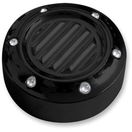 PartzBiz HD: 4420326-Covingtons Customs Black Dimpled M8 M Eight Oil Dip Stick Cover Harley 17-18 | C1186-B PartzBiz HD: 4420326-Covingtons Customs Black Dimpled M8 M Eight Oil Dip Stick Cover Harley 17-18 | C1186-B