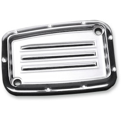 PartzBiz HD DS06101960 - Covingtons Customs Chrome Dimpled Front Brake Master Cylinder Cover Harley 17-18 | C1176-ซี
