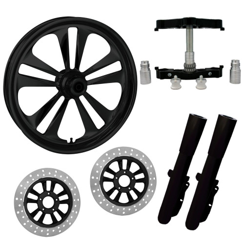 PartzBiz HD: 4420272-Crank Black 23" Wheel Tire Dual Rotors w/ Raked Triple Trees Lowers & Sliders | CRANK-DUAL-BLK-KIT-PCKG PartzBiz HD: 4420272-Crank Black 23" Wheel Tire Dual Rotors w/ Raked Triple Trees Lowers & Sliders | CRANK-DUAL-BLK-KIT-PCKG