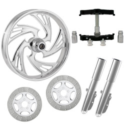 PartzBiz HD CRISIS-DUAL-CHR-KIT-PCKG - Crisis Chrome 23" Wheel Tire Dual Rotors w/ Raked Triple Trees Lowers & Sliders | CRISIS-DUAL-CHR-KIT-PCKG PartzBiz HD CRISIS-DUAL-CHR-KIT-PCKG - Crisis Chrome 23" Wheel Tire Dual Rotors w/ Raked Triple Trees Lowers & Sliders | CRISIS-DUAL-CHR-KIT-PCKG