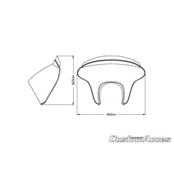 PartzBiz HD TR304746 - Custom Acces Batwing SML แฟริ่งสั้น Kawasaki Vulcan S 2015 BTM0003W