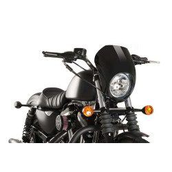 PartzBiz HD TR304799 - Custom Acces Free Spirit Semi-Fairing Gloss Black Harley Sportster XL 883N 09-Up