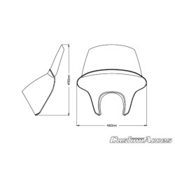 PartzBiz HD TR304771 - Custom Access Batwing SML แฟริ่งบังลมบังลม Harley Street XG750 16-Up