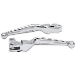 PartzBiz HD 648018 - Custom Chrome 3 Slot Clutch and Brake Levers for Harley Davidson 2008-2013 Touring Models