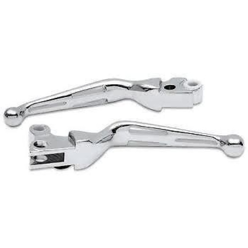 PartzBiz HD: 4420201-Custom Chrome 3 Slot Clutch and Brake Levers for Harley Davidson 2008-2013 Touring Models
