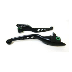PartzBiz HD 648017 - Custom Chrome 4 Hole Clutch and Brake Black Levers for Harley Davidson 2008-2013 Touring Models - 68017