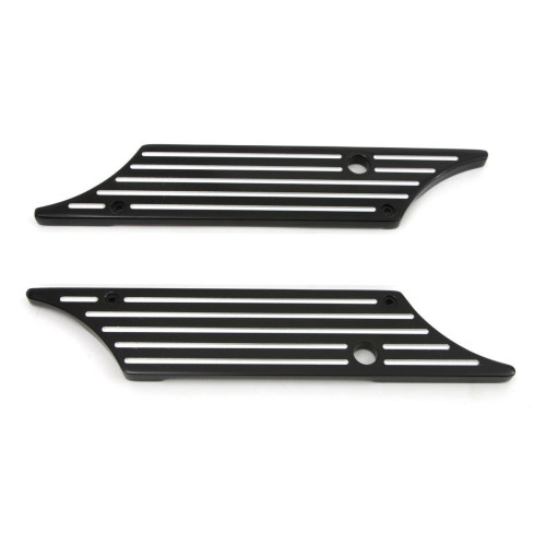 PartzBiz HD: 4420169-Custom Chrome Black Saddlebag Latch Covers For Harley Baggers FLT FLH 93-13 PartzBiz HD: 4420169-Custom Chrome Black Saddlebag Latch Covers For Harley Baggers FLT FLH 93-13