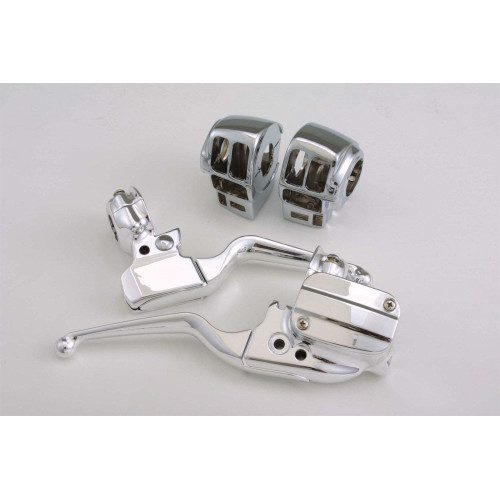 PartzBiz HD: 4420184-การควบคุม Chrome H/Bar แบบกำหนดเองสำหรับ Harley Touring พร้อมวิทยุ | 627701