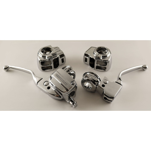 PartzBiz HD: 4420143-Custom Chrome Handlebar Control 9/16" Bore Radio Cruise Kit Harley FLH/T 96-07 47-705 best buy for electra road street glide ultra 627702