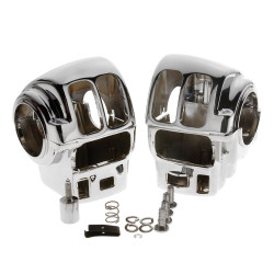 PartzBiz HD 652017 - ตัวเรือนสวิตช์แฮนด์รถ Chrome แบบกำหนดเอง Harley Touring Models 96-06 Radio Cruise | 652017