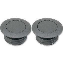 PartzBiz HD 653087 - ที่กำหนดเอง Chrome ริ้วรอยสีดำ Flush Mount Pop Up ฝาครอบแก๊สสำหรับ Harley Vented