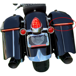 PartzBiz HD CD-IND-SPRING-R - Custom Dynamics Low Profile Saddlebag Lights Red Lens Chrome Trim Indian 15-Up